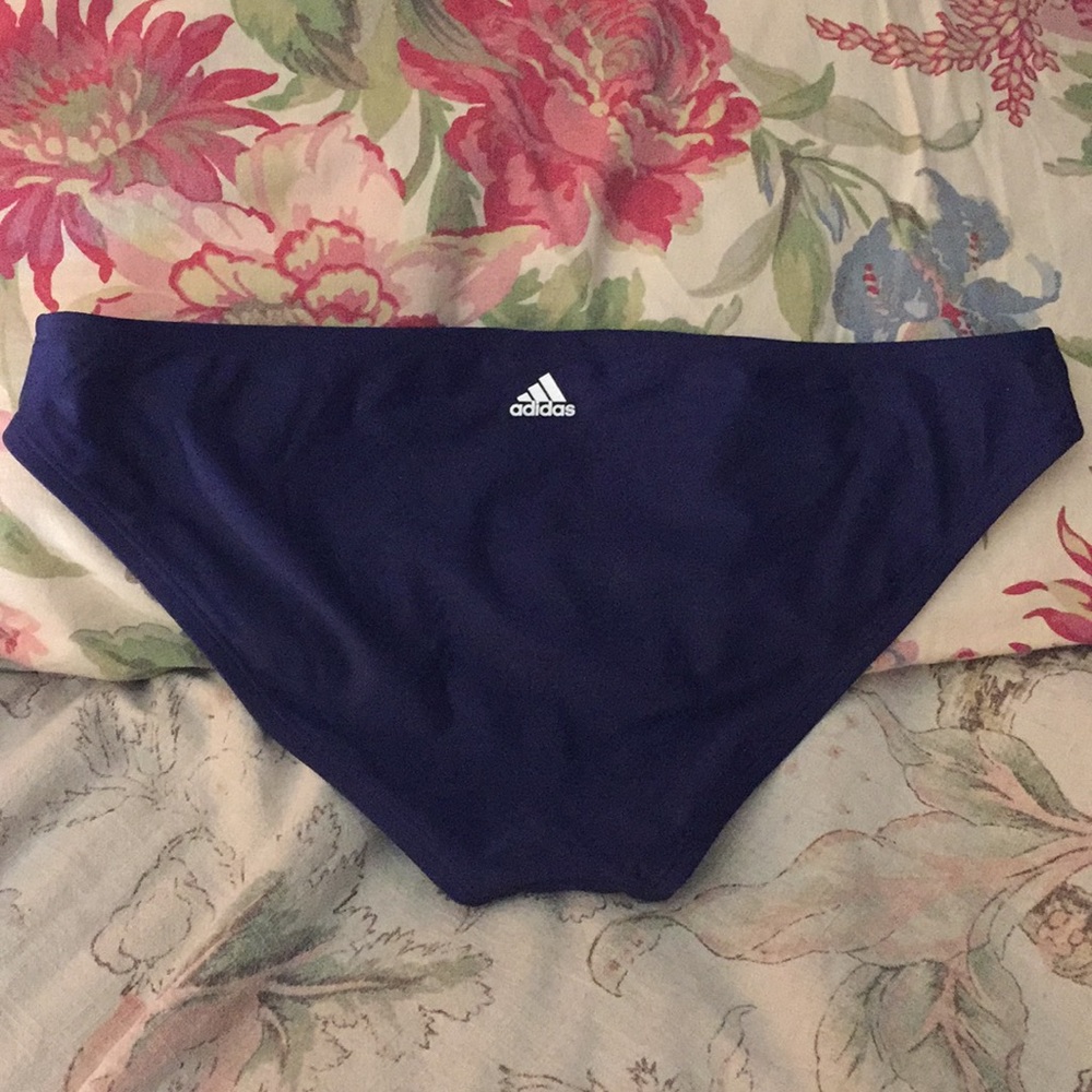 ADIDAS size XL Hipster Bikini Bottom Modest sport Full Coverage NAVY $48 NEW